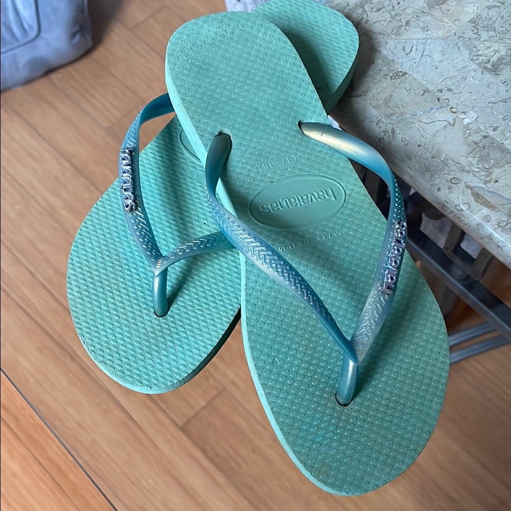 Havaianas Teal Flip Flops